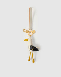 Seagull charm on a bag, side angle — rated 4.9★ by thousands of buyers. Real French Alran leather, 3 days by hand.