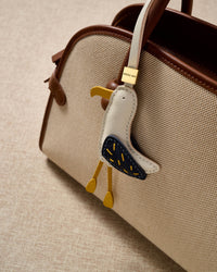 Seagull charm — French Alran leather from Tarn, France, founded 1903, Entreprise du Patrimoine Vivant.
