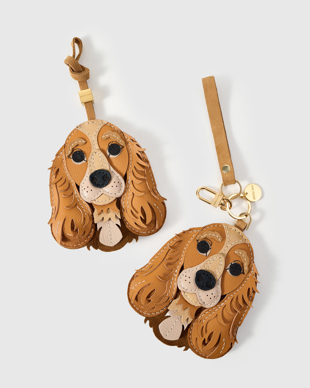 Cocker Spaniel Leather Charm — Hand-Cut French Leather – STICKYZOO®