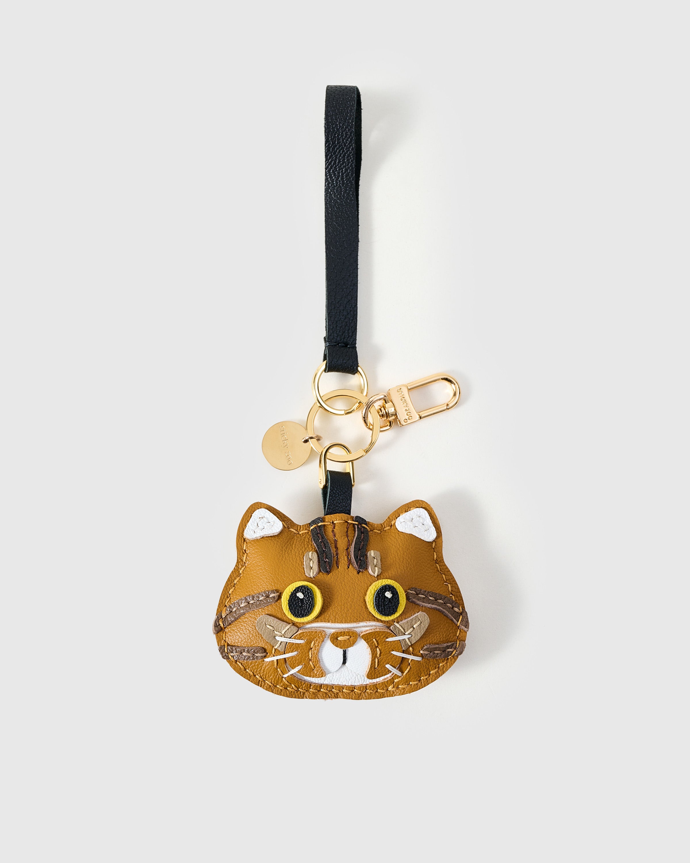 Ginger Tabby Leather Charm — Hand-Cut French Leather | STICKYZOO