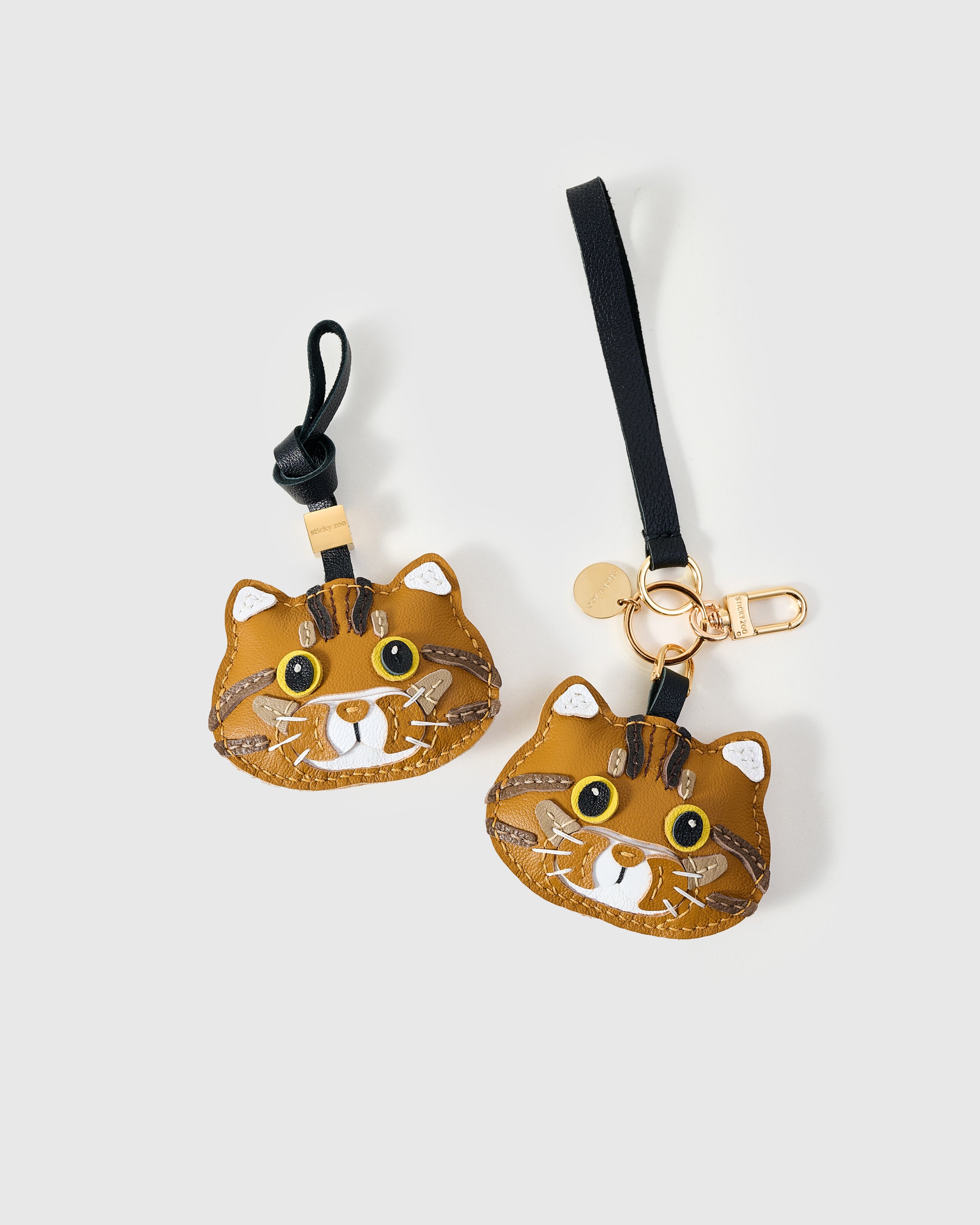 Ginger Tabby Leather Charm — Hand-Cut French Leather | STICKYZOO
