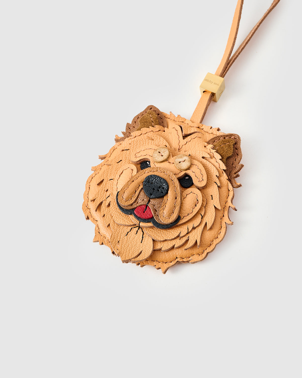 STICKY ZOO® – Chow Chow Leather & Suede Bag Charm & Keychain