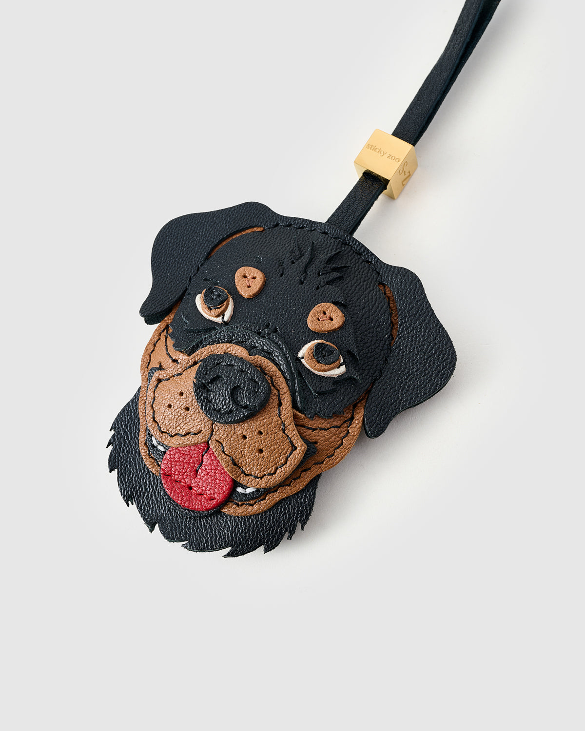 Rottweiler Leather Charm — Handmade French Goatskin – STICKYZOO®