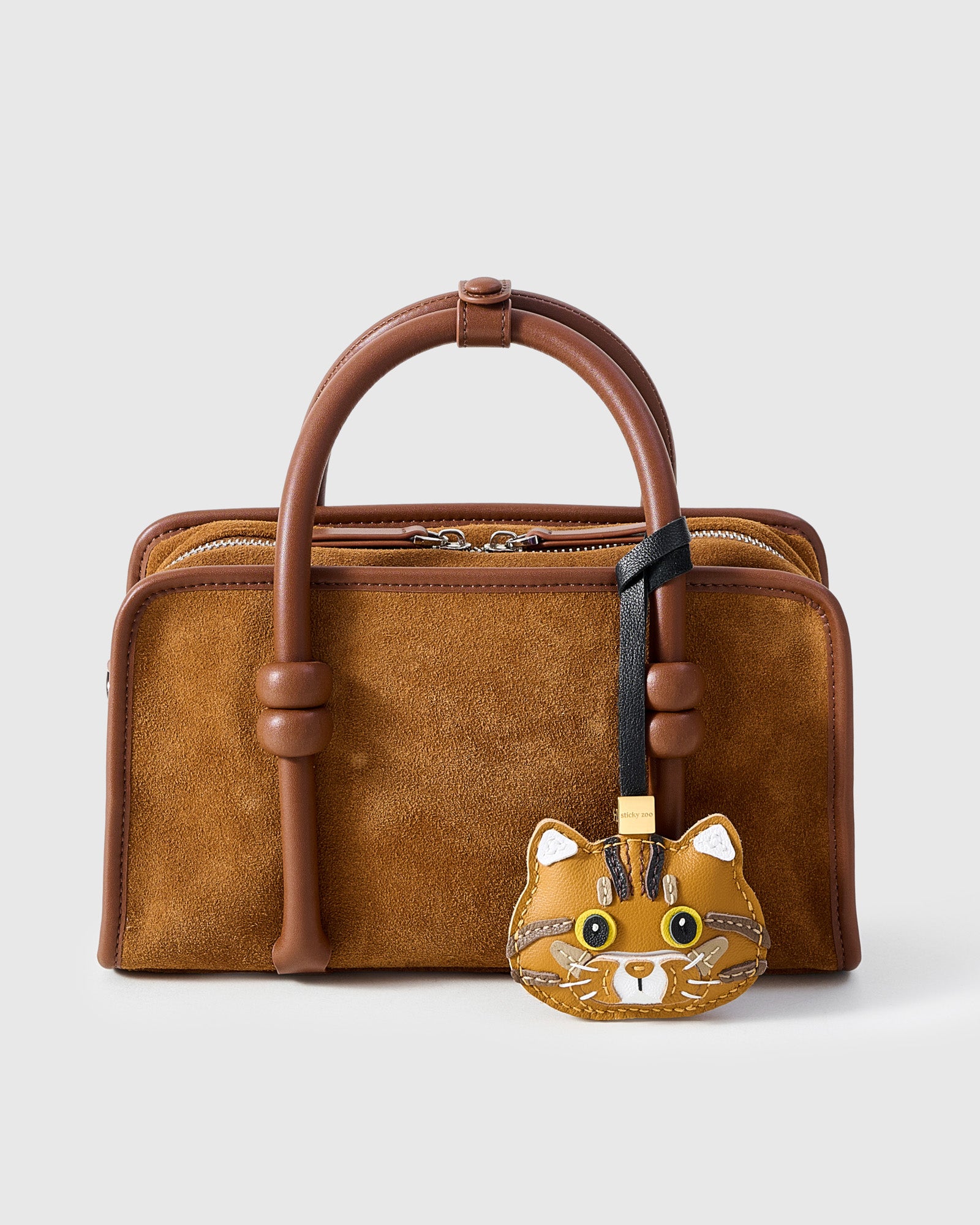 Ginger Tabby Leather Charm — Hand-Cut French Leather | STICKYZOO
