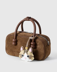 Taupe-Strap Tabby Cat — French Alran leather from Tarn, France, founded 1903, Entreprise du Patrimoine Vivant.