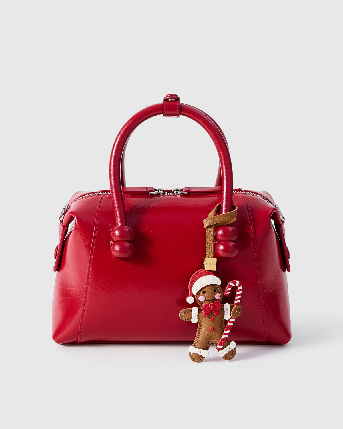 Sticky Zoo® レザー バッグチャーム＆キーチェーン – 18Kゴールドを