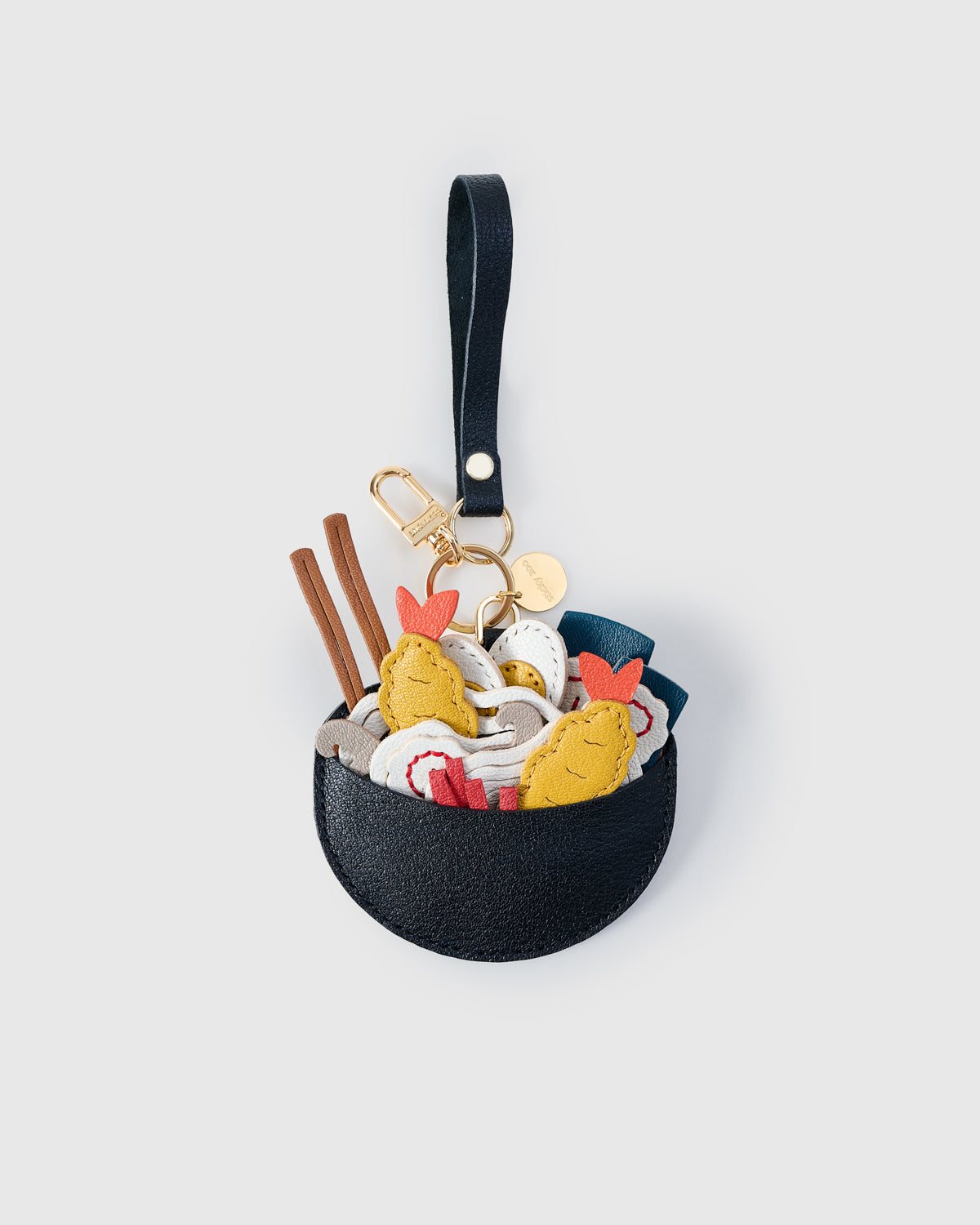 STICKY ZOO® – Ramen Leather Bag Charm & Keychain – Handmade Gift