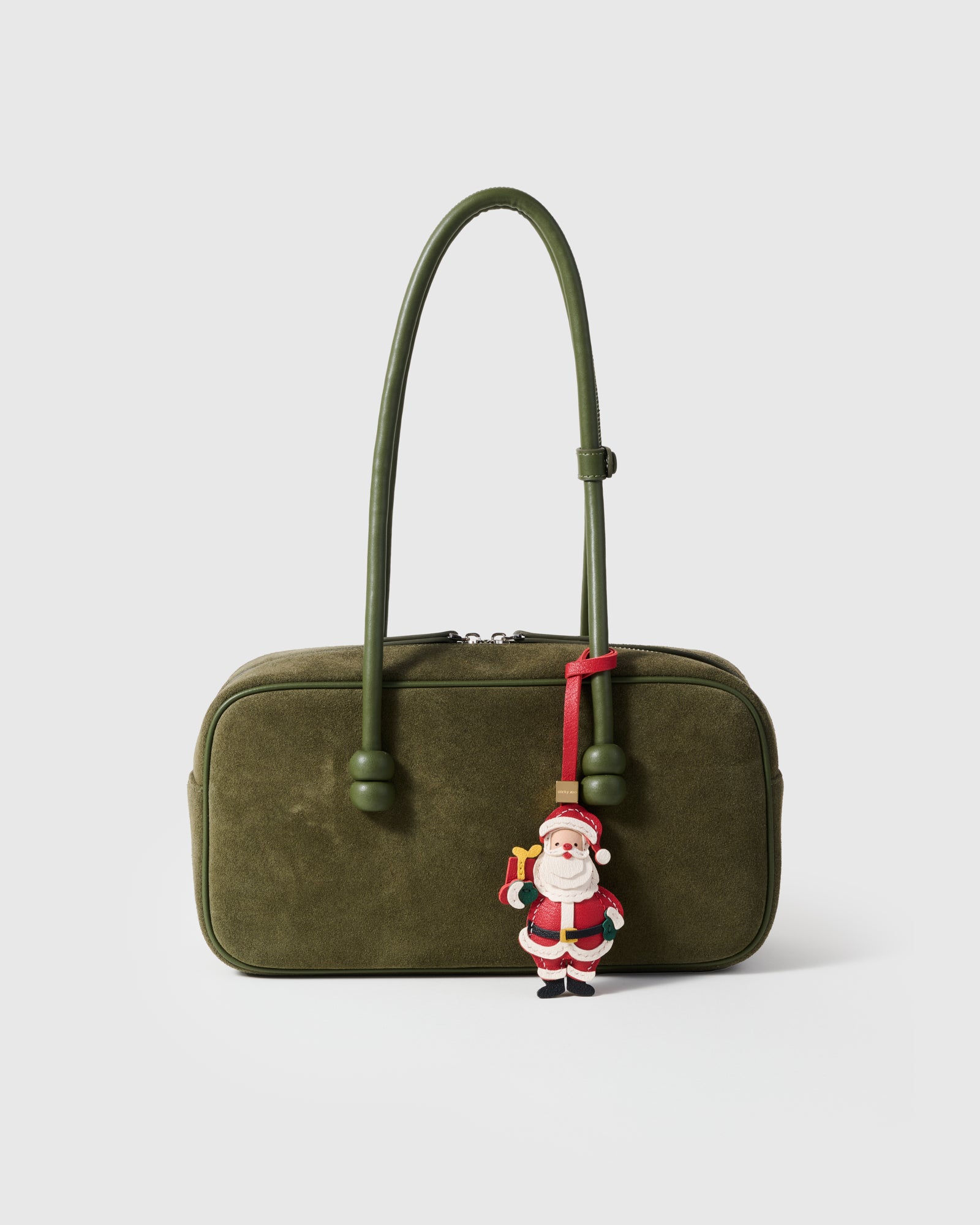 STICKY ZOO® – Santa Leather Bag Charm & Keychain – Handmade