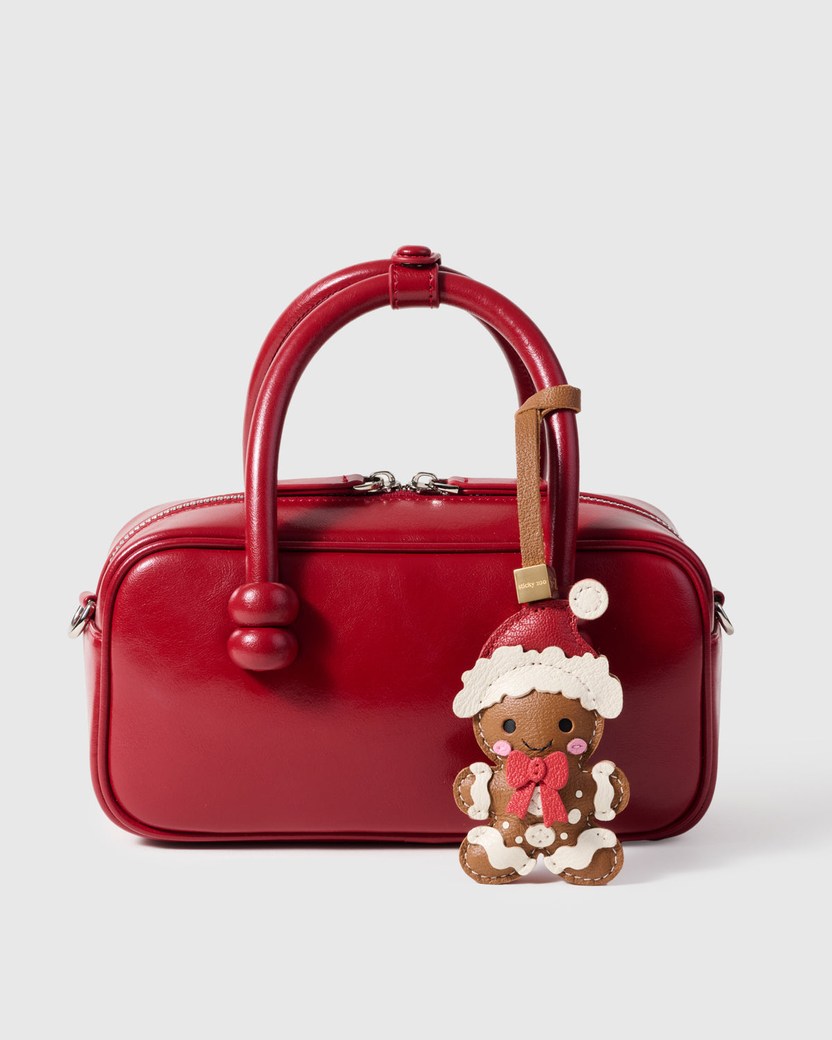 Sticky Zoo® レザー バッグチャーム＆キーチェーン – 18Kゴールドを