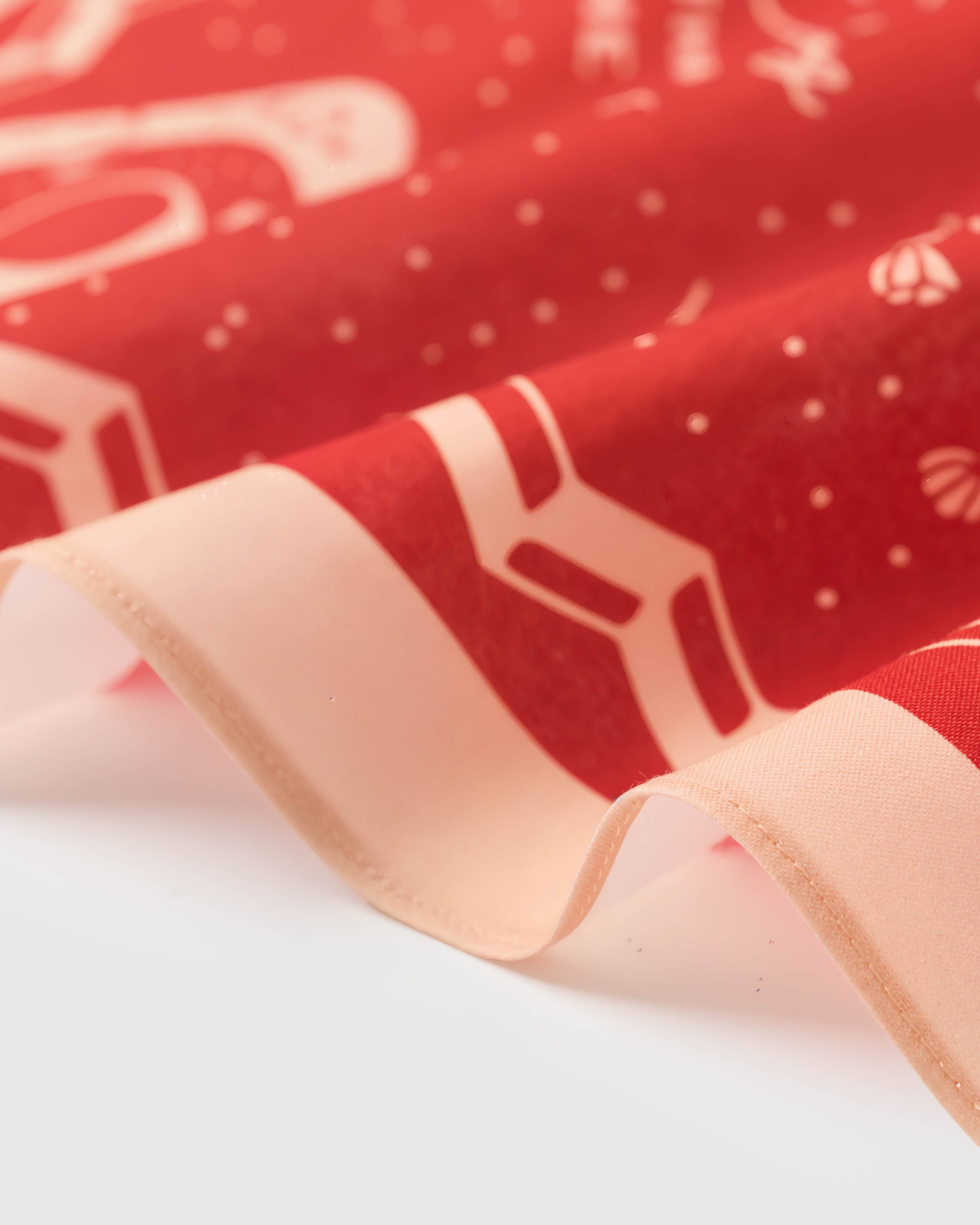 STICKYZOO desert reverie silk scarf coiled to show the soft drape and the printed Western motif
```