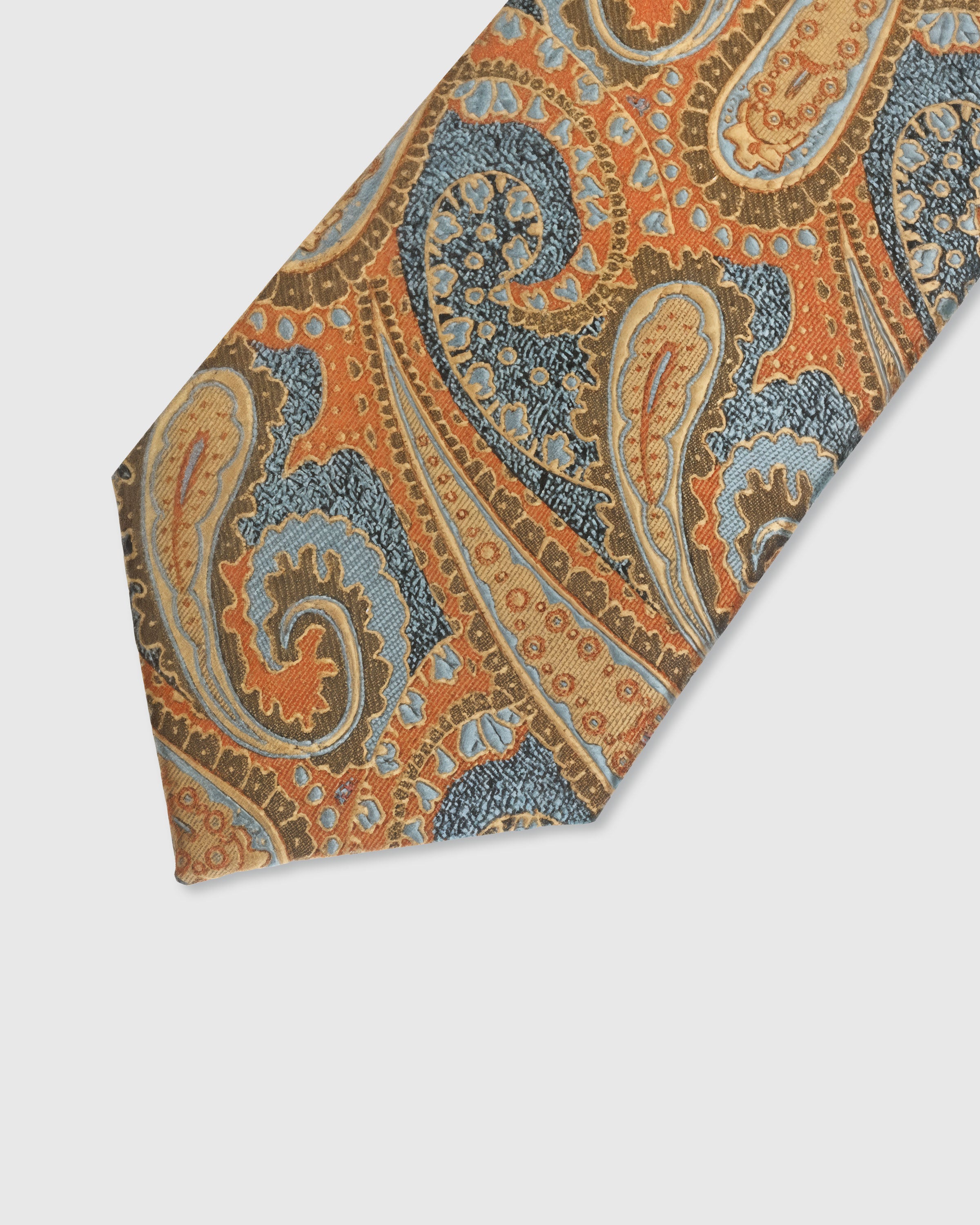 {Embroidered paisley pattern detail} Paisley detail on copper mulberry silk tie showing embroidered pattern by STICKYZOO