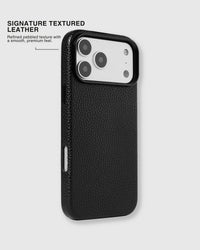 TEXTURED LEATHER CASE — BLACK