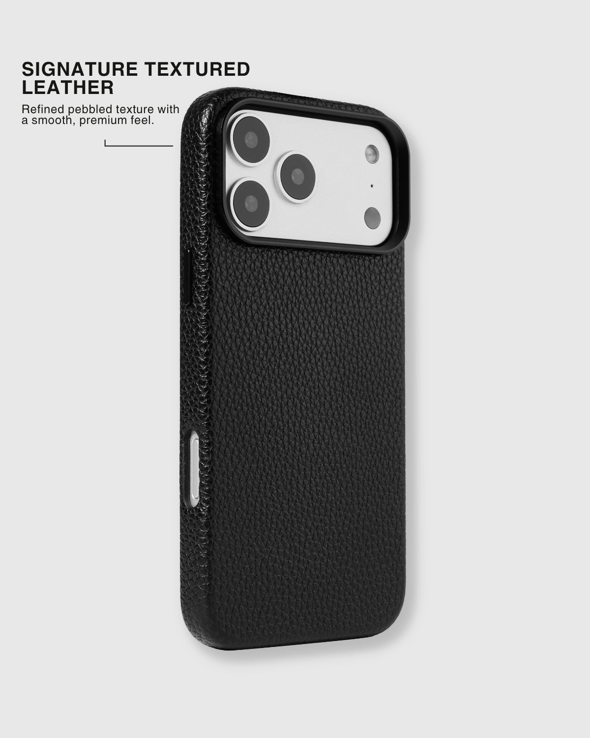 TEXTURED LEATHER CASE — BLACK
