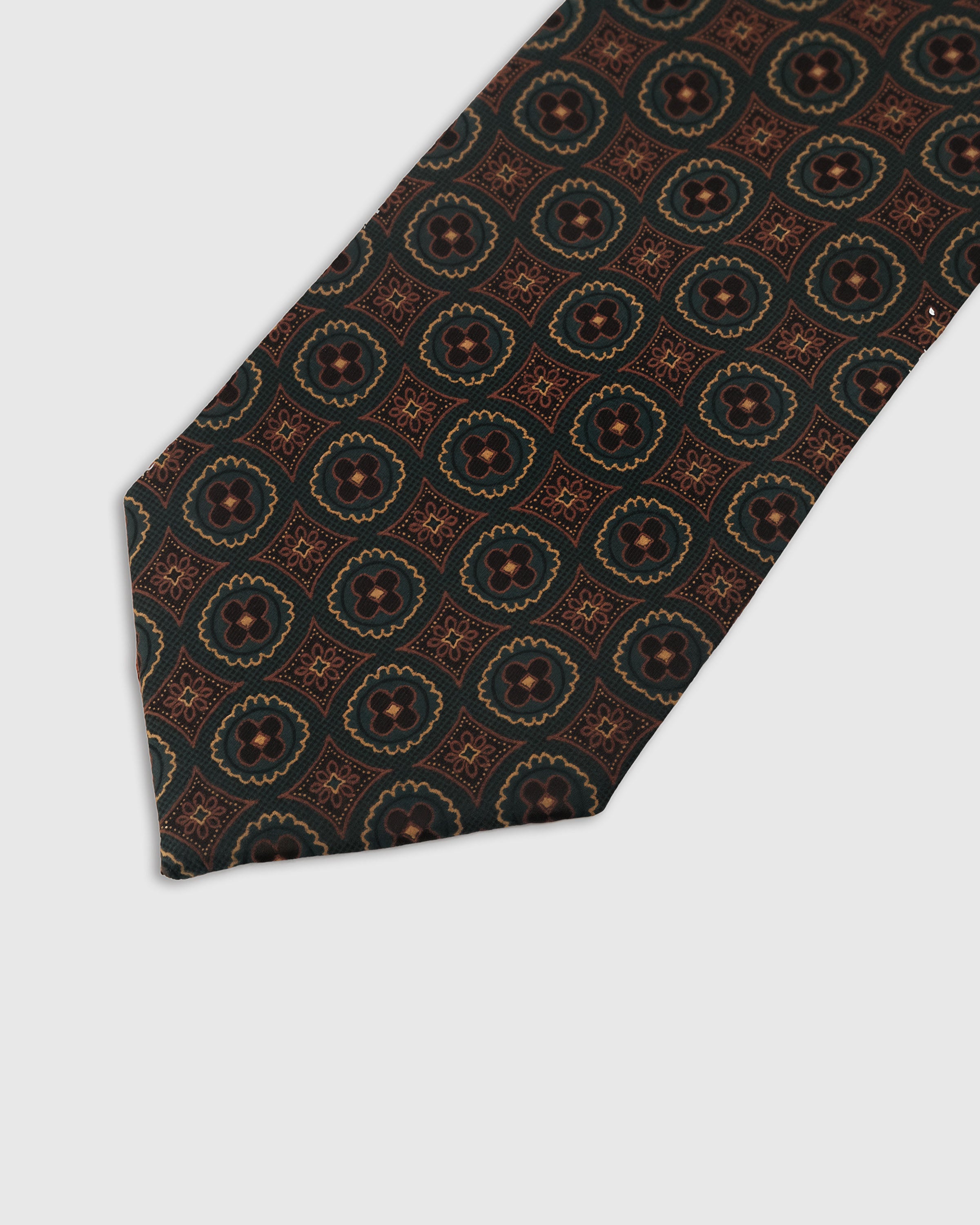 Rust, cream, and navy multi-stripe detail on chestnut mulberry silk tie showing woven color layers by STICKYZOO