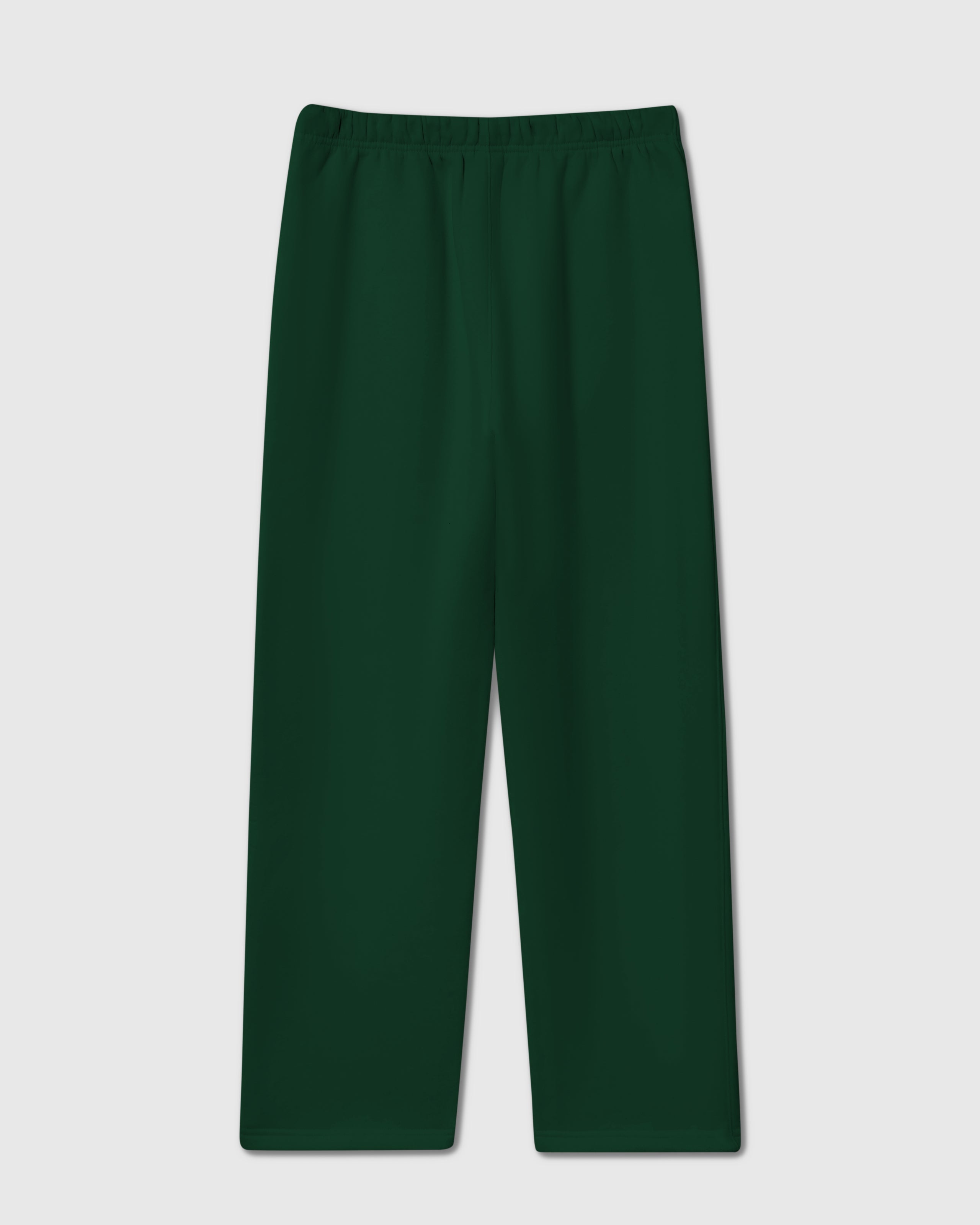 {{Built to last, not fade}} Back view of forest green Poodle Parade Sweatpant showing clean seams and relaxed fit
