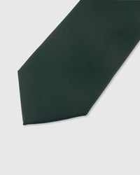 Tonal twill detail on hunter green mulberry silk tie showing even weave texture and silk sheen by STICKYZOO