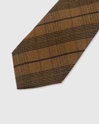 {Tonal herringbone stripe detail} Herringbone detail on amber mulberry silk tie showing embroidered pattern by STICKYZOO