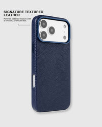 TEXTURED LEATHER CASE — BLUE
