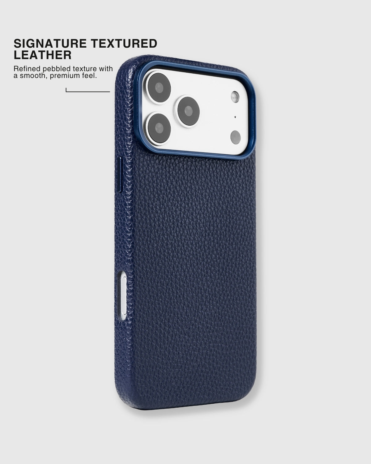 TEXTURED LEATHER CASE — BLUE