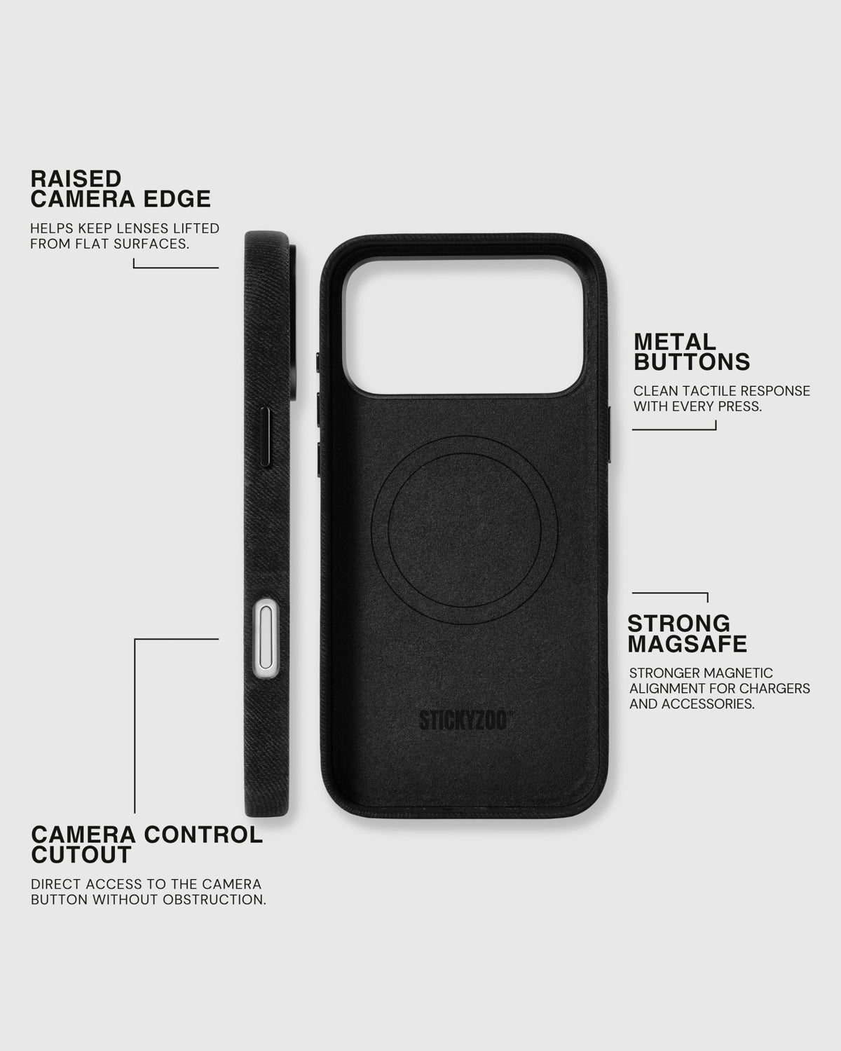 DENIM PHONE CASE — BLACK