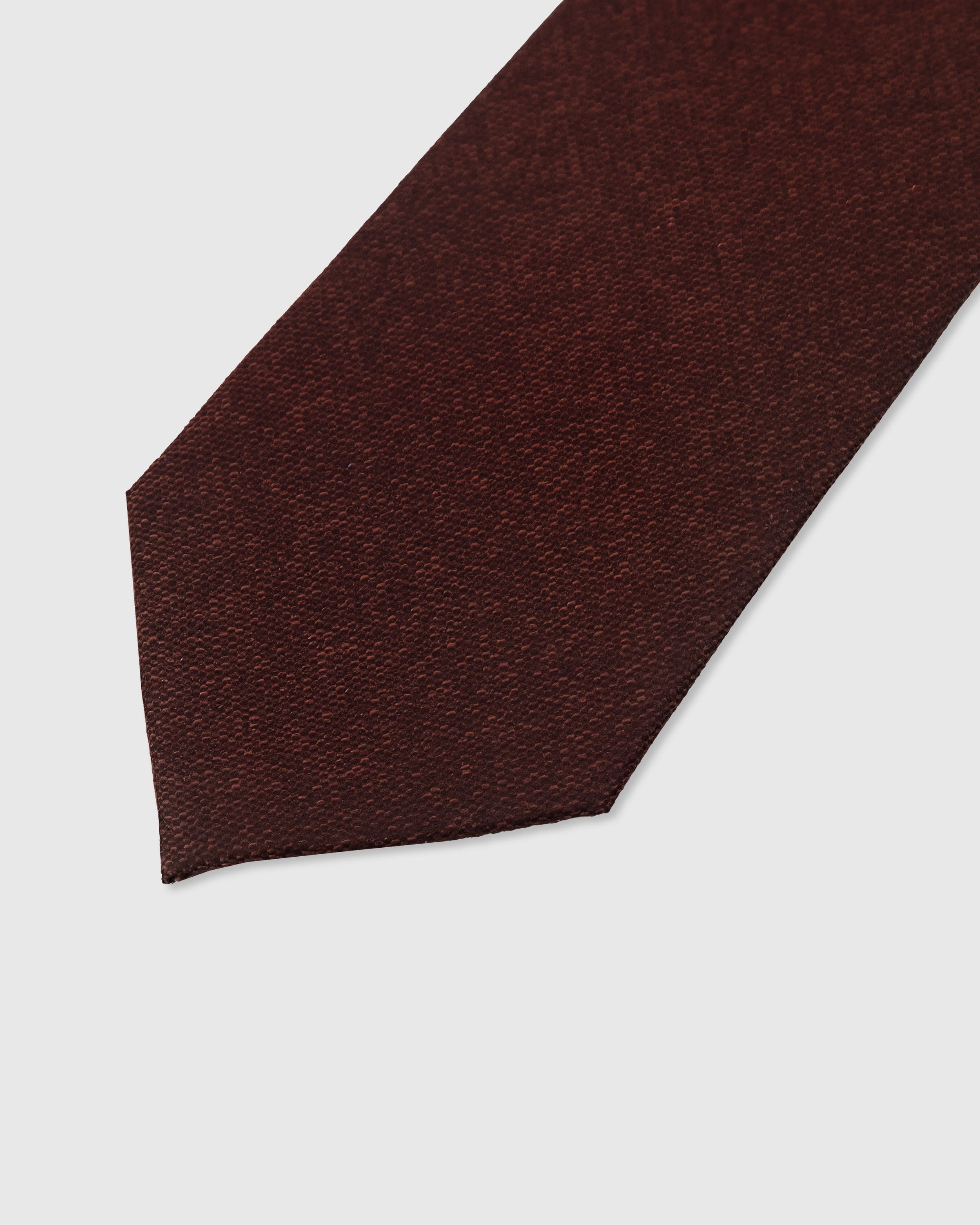 Natural shantung slub texture detail on merlot mulberry silk tie showing organic silk character by STICKYZOO