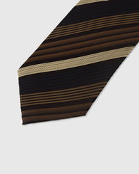 Multi-tone stripe detail on onyx mulberry silk tie showing raised hand-embroidered thread by STICKYZOO