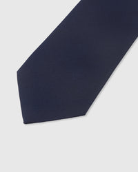 STICKYZOO Midnight Silk Tie — detail of hand-embroidered solid textured on pure mulberry silk