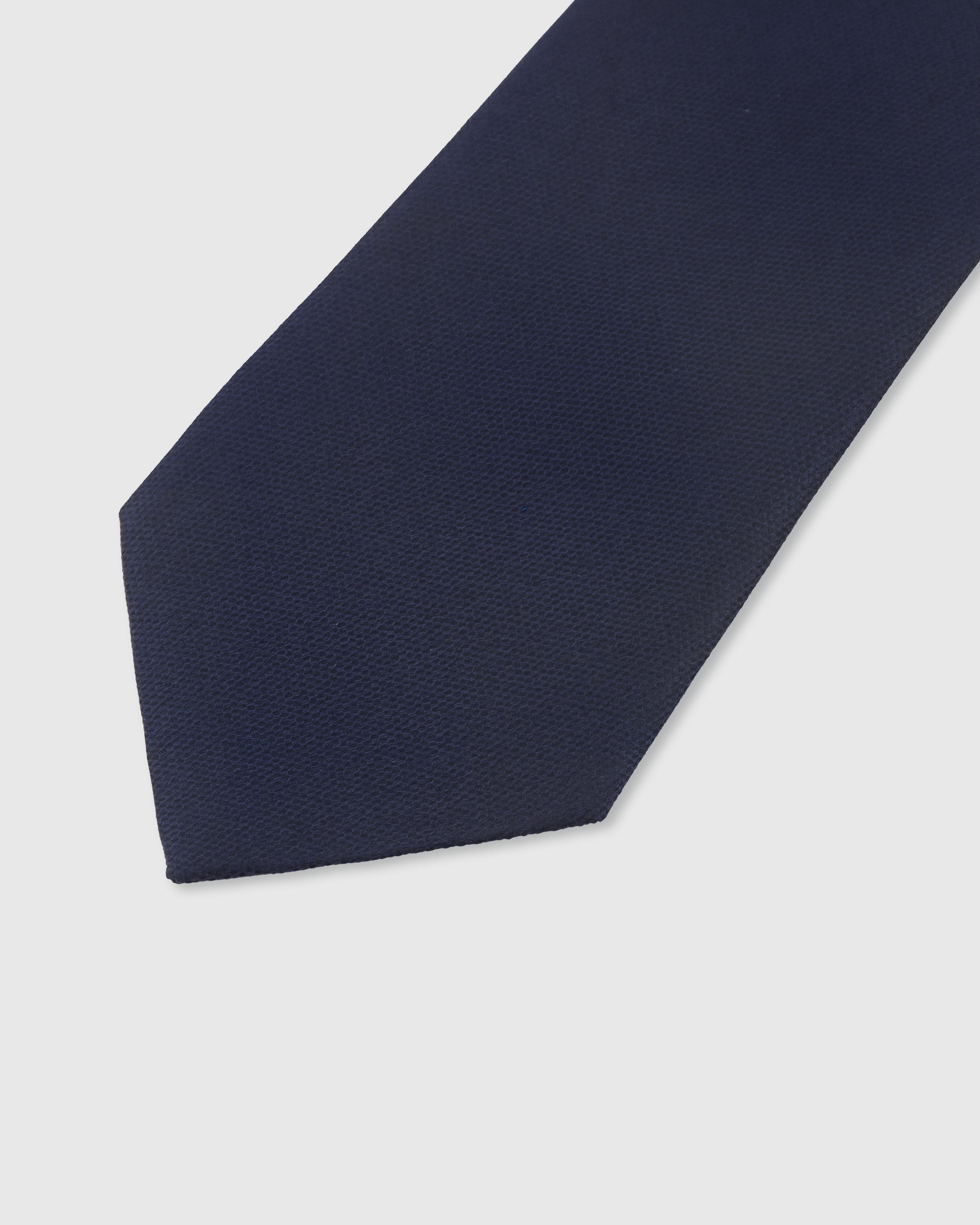 STICKYZOO Midnight Silk Tie — detail of hand-embroidered solid textured on pure mulberry silk