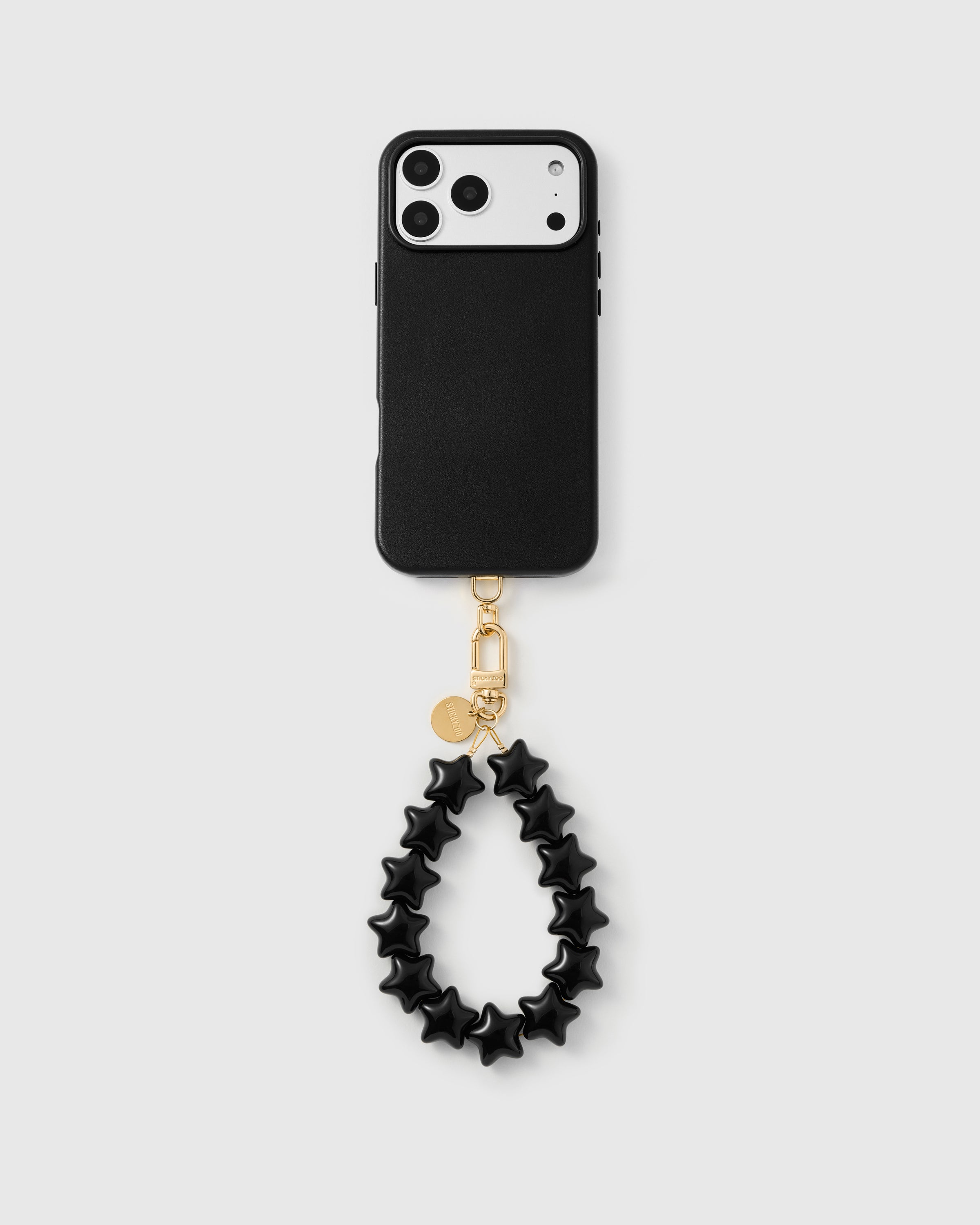 Noir star bead phone strap clipped to phone case showing full night-sky loop — 5,000+ Reviews