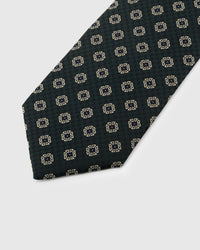 Gold micro square motif on onyx houndstooth mulberry silk tie showing hand-embroidered detail by STICKYZOO