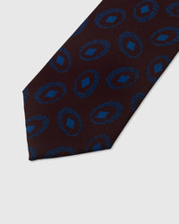 Amber pinstripe detail on vanilla mulberry silk tie showing raised hand-embroidered thread by STICKYZOO