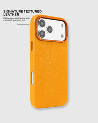 TEXTURED LEATHER CASE — YELLOW