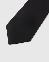 STICKYZOO Onyx Silk Tie — detail of hand-embroidered solid textured on pure mulberry silk