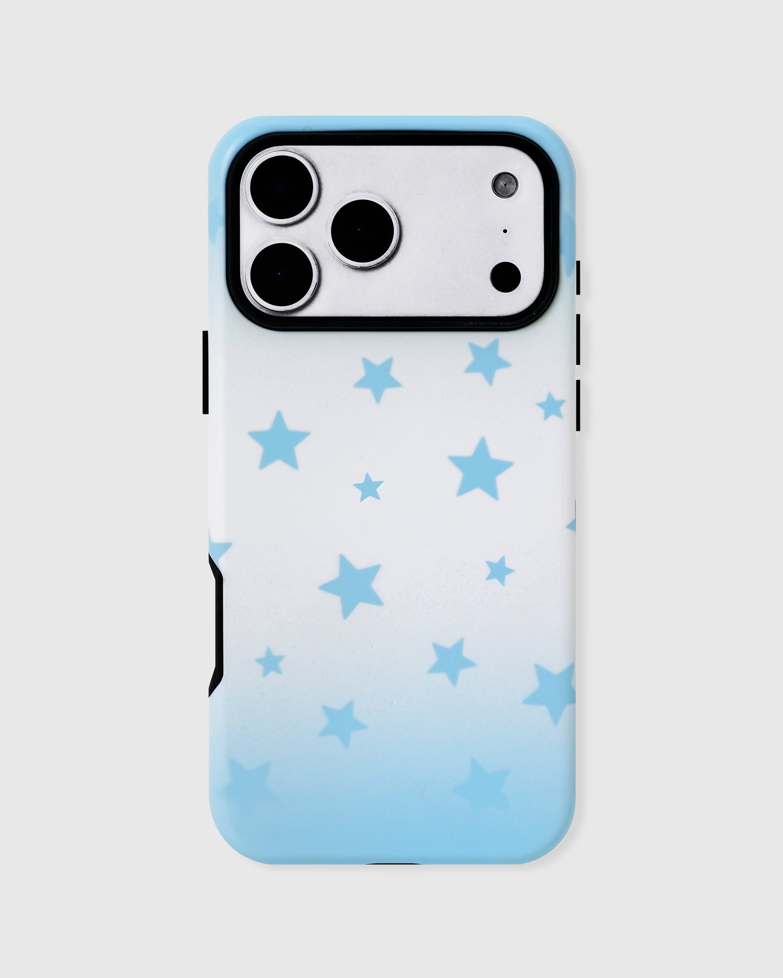 Back of the sky-star phone case showing the full blue star pattern on a matte UV-printed ABS shell