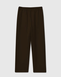 Back view of STICKYZOO Dachshund Apple Sweatpants in brown showing clean seams and straight-leg silhouette