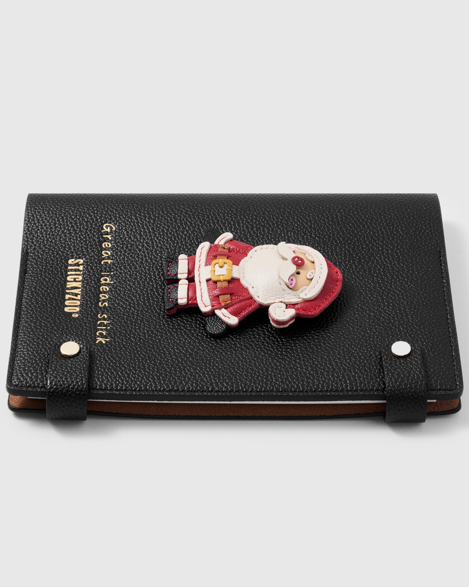 HUGS IDEA Women's Long Zip-Around Wallet - PU Leather Santa Claus Print, Small Holiday Purse
