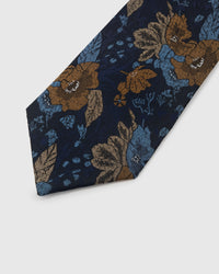 White twin stripe detail on navy mulberry silk tie showing crisp woven construction by STICKYZOO