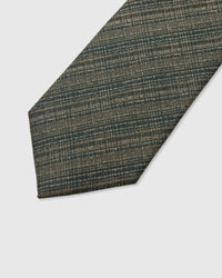 MOSS GLEN PLAID TIE — 45° Italian bias-cut construction with structured interlining, hand-finished slip stitching visible on interior