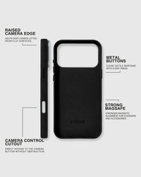 VINTAGE LEATHER PHONE CASE — BLACK
