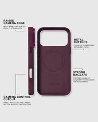 TEXTURED LEATHER CASE — BURGUNDY