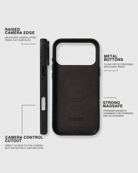 TEXTURED LEATHER CASE — BLACK