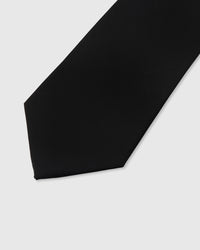 {Tonal herringbone texture} Herringbone detail on onyx black mulberry silk tie showing embroidered pattern by STICKYZOO