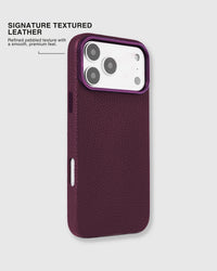 TEXTURED LEATHER CASE — BURGUNDY