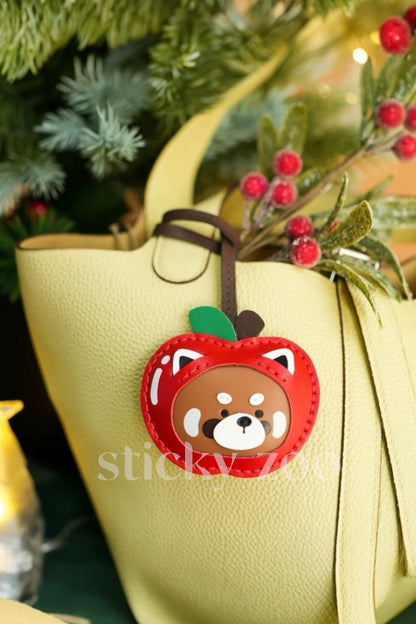 RACCOON APPLE CHRISTMAS BAG CHARM