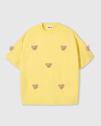 STICKYZOO Bear T-Shirt in lemon colorway with seven plush bear faces