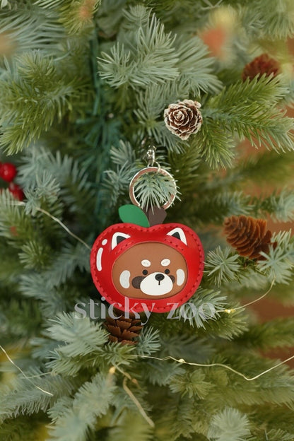 RACCOON APPLE CHRISTMAS BAG CHARM