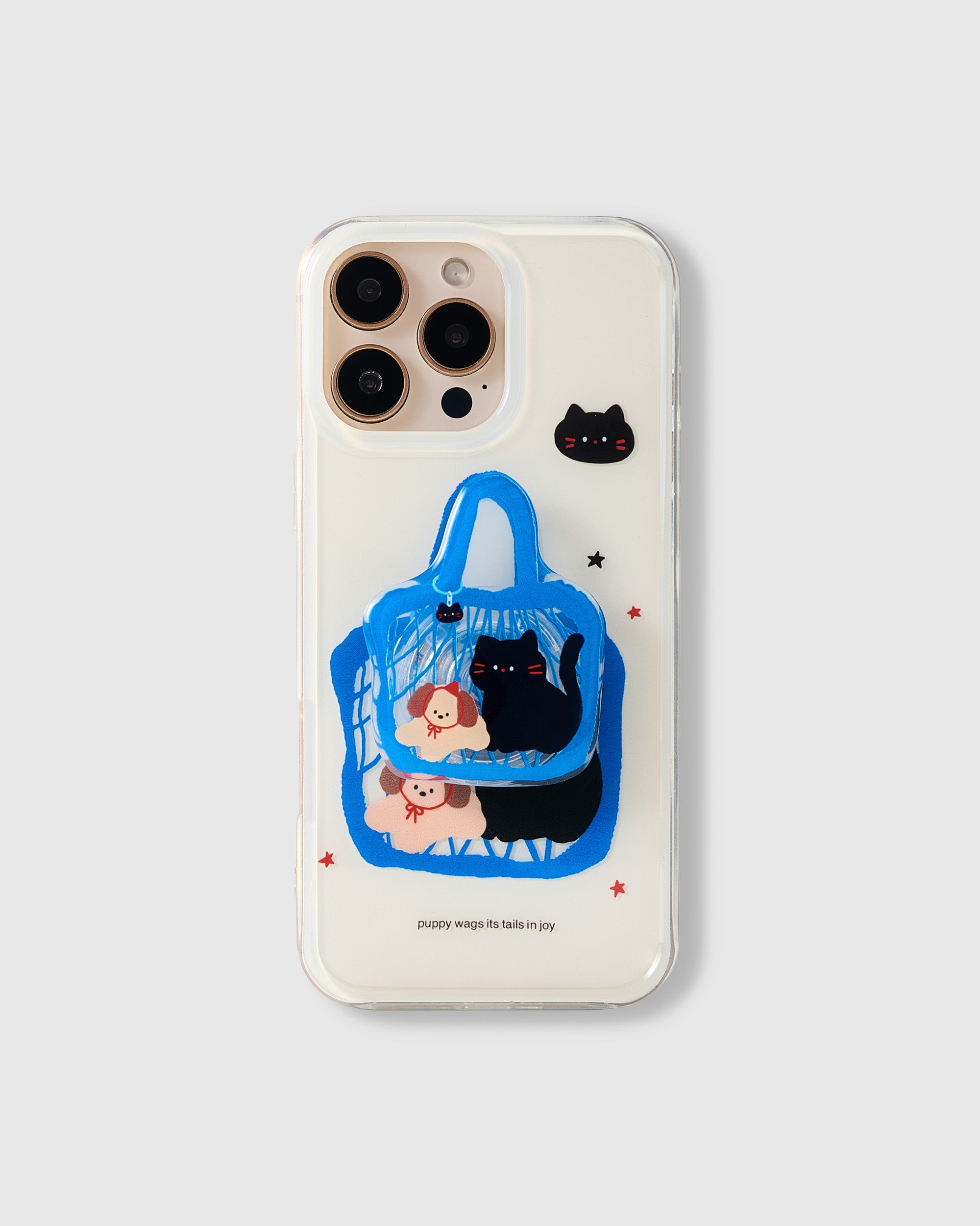 PUPY WAGS ITS TAILS IN JOY CASE