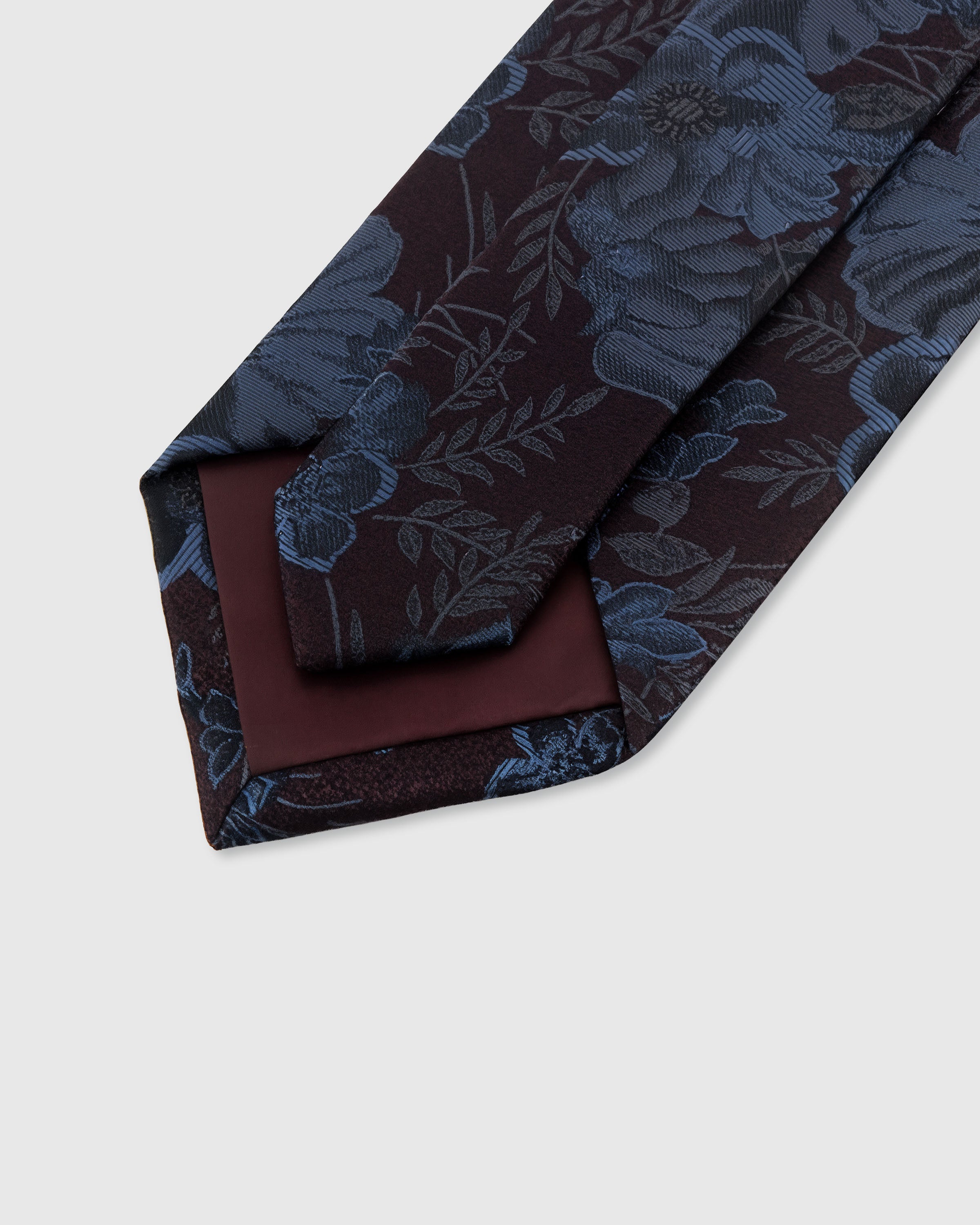 STICKYZOO PLUM PEONY TIE — 45° bias-cut Italian method, structured interlining, rated 4.9★