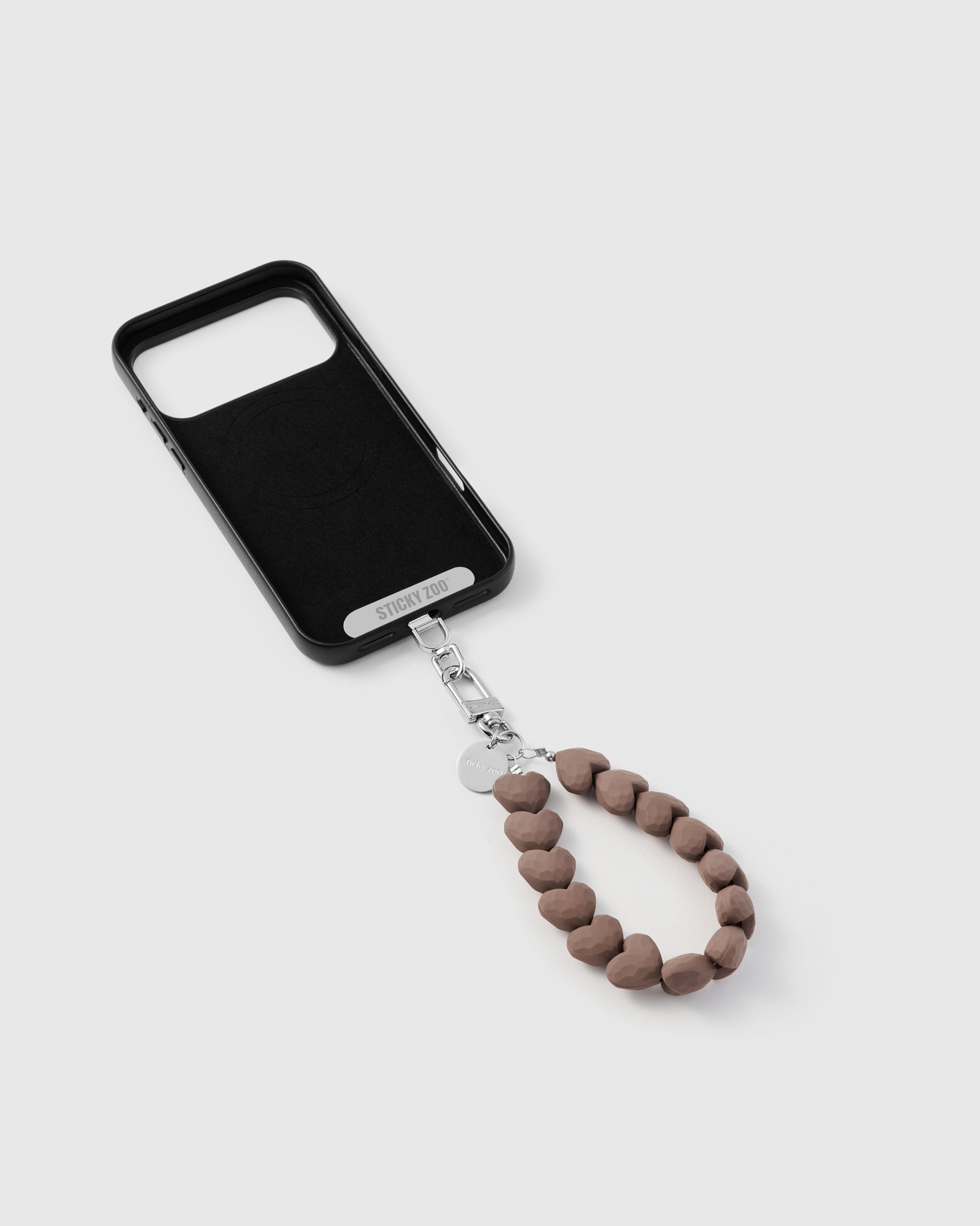 CORREA PARA TELÉFONO CON DISEÑO DE CORAZÓN MOKA