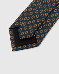 STICKYZOO TEAL FOULARD TIE — 45° bias-cut Italian method, structured interlining, rated 4.9★